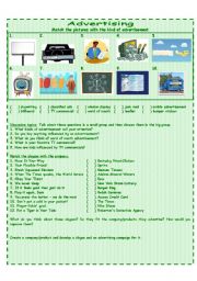 English Worksheet: Kinds of advertisement