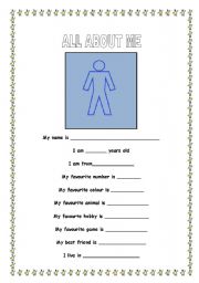 English worksheet:  Personal information