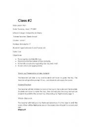 English worksheet: class # 2 