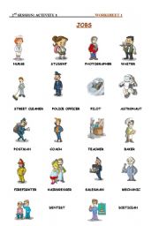 English Worksheet: jobs flashcard