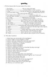 English worksheet: Simple past exercises