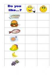 English Worksheet: Do you like...?