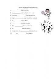 English Worksheet: Present Simple vs Present Continuous