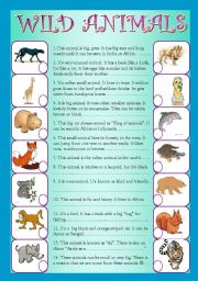 English Worksheet: Wild animals