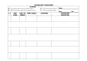 English Worksheet: Vocabulary Worksheet (blank)