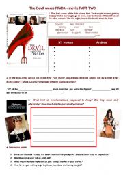 English Worksheet: the devil wears Prada part two