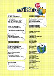 English Worksheet: EARTH SONG