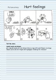 English Worksheet: Hurt feelings - a picture story