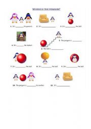 English Worksheet: where is the pinguin