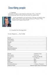 English worksheet: Describing people