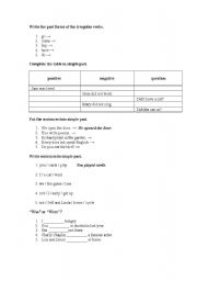 English worksheet: past simple worksheet