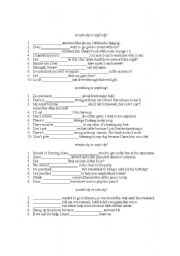 English Worksheet: Indefinite Pronouns 