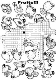 English Worksheet: FRUITS CRISS - CROSS PUZZLE