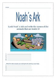 English worksheet: Noahs Ark