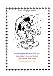 English Worksheet: Mickey Coloring Sheet