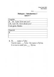 English worksheet: dialogue