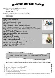 English Worksheet: Talking on the phone