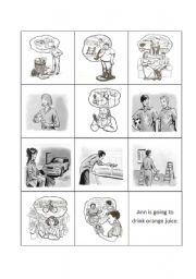 English worksheet: Going to, memory game (1/2)