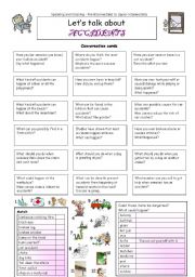 English Worksheet: Lets talk about ACCIDENTS