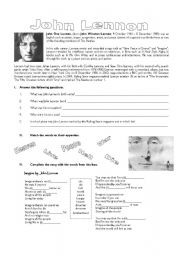 English Worksheet: John ennon