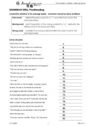 English Worksheet: Proofreading