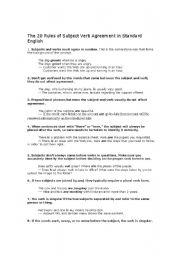 English worksheet: Subject Verb Agreement