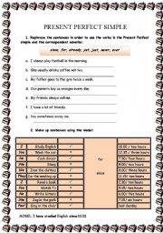 English Worksheet: Present Perfect Simple