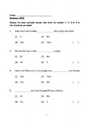 English worksheet: Personal Pronouns