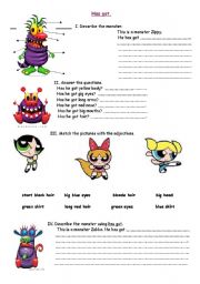 English Worksheet: The monster has got...