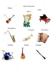 English worksheet: Musical instruments