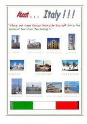 English Worksheet: About Italy