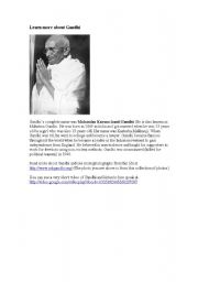 English Worksheet: Reading Gandhi