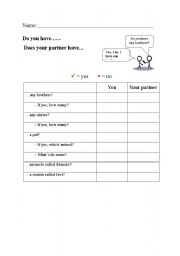 English worksheet: Questionnaire