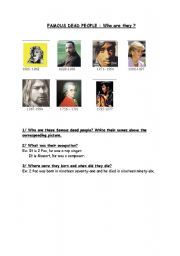 English Worksheet: Famous dead people