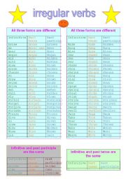 English Worksheet: Irregular verbs