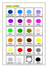 English Worksheet: Colours pictionary