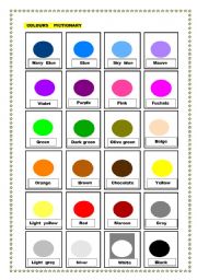English Worksheet: Colours pictionary