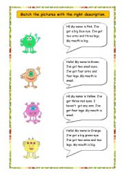 English Worksheet: Parts of the body