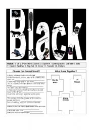 English Worksheet: Black Things