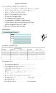 English Worksheet: food and nutrition