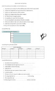 English worksheet: food and nutrition