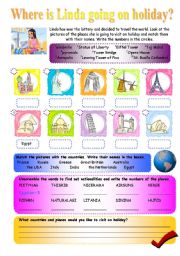 English Worksheet: Places, Countries & Nationalities