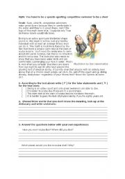 English Worksheet: scuba diving - reading activity