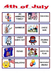 English Worksheet: 4th of JULY - DOMINOES !!!!!!!!!!!!!!!!!!!!!!!!! 2/2