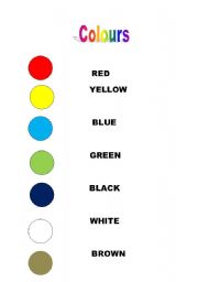 English Worksheet: colours