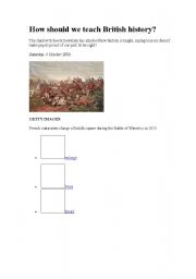 English Worksheet: how to teach british history