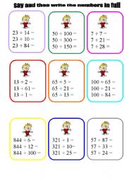 English Worksheet: cards numbers