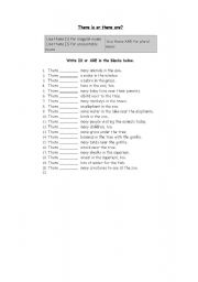 English Worksheet: there is/there are