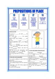 English Worksheet: prepositions of place