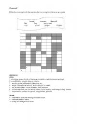 English Worksheet: crosswords